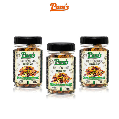 Combo 3 Hũ Ngũ Cốc Mix 6 Loại (Macca + Hạnh Nhân + Điều + Nhân Óc Chó + Hạt Bí + Nho Úc) Pam
