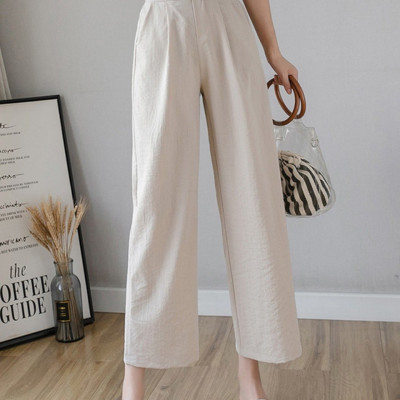 Quần đũi nữ ống rộng, dài - Quần culottes đũi dáng dài ống rộng dáng suông Hot Trend Haint Boutique HB38