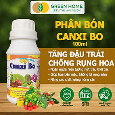 Phân Bón Vi Lượng Canxi Bo Greenhome, Chai 100ml, Kích Rễ, Chống Rụng Trái Non Trên Cây Trồng