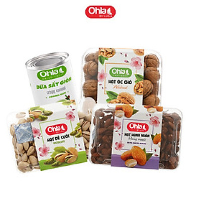 Combo Tứ Vị 2 ( hạt dẻ 300g, hạnh nhân 400g, óc chó 400g, dừa 120g)