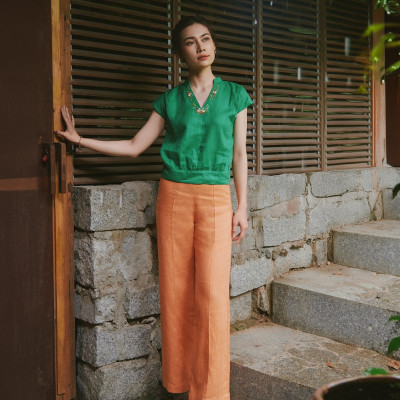 Quần Ống Suông Linen Thổ PAN063 thời trang thiết kế Hity