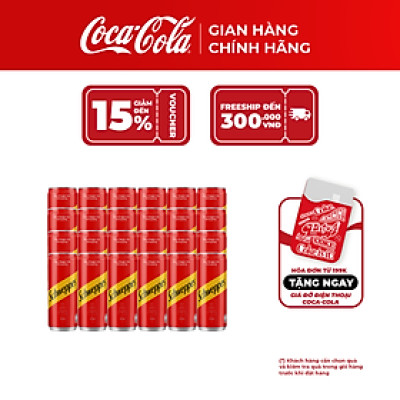 Lốc 24 lon Nước Giải Khát Có Gas Schweppes Dry Ginger Ale 320ml/LonCoca-Cola Official Store_TK