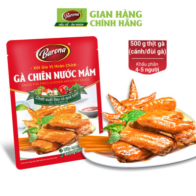Combo 1 hộp (20 gói) Gia Vị Gà Chiên Nước Mắm Barona 80g ướp ngon chuẩn vị không cần nêm nếm