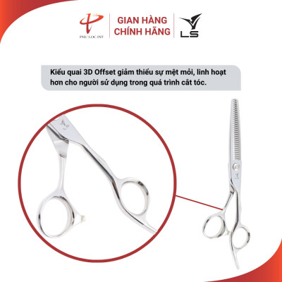 Kéo tỉa tóc VLS TB130 quai offset vênh đỡ ngón cố định - Hàng chính hãng