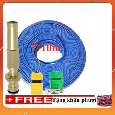 Vòi Xịt️Evoucher Bộ dây vòi xịt nước rửa xe, tưới cây , tăng áp 3 lần, loại 7m, 10m 206587 cút sập,+ khăn phượt