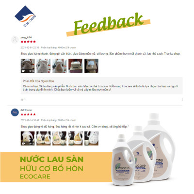 Nước lau sàn Hữu cơ Ecocare đuổi muỗi tinh dầu Sả chanh 4000ml 