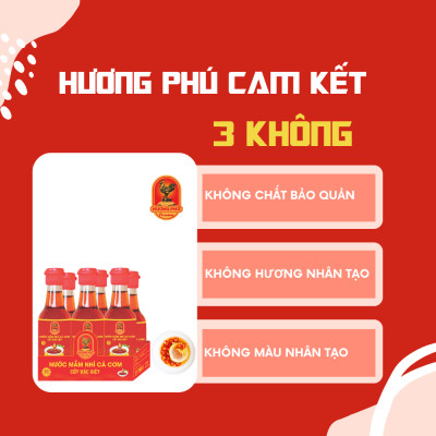 Nước mắm nhỉ cá cơm Hương Phú 40 độ đạm 60ML - Lốc 06 chai, cốt đặc biệt - Hàng Chính Hàng