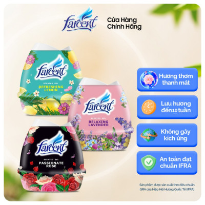    	 Sáp thơm phòng, khử mùi Farcent hương hoa hồng, hoa oải hương, hương chanh 200g hàng chính hãng