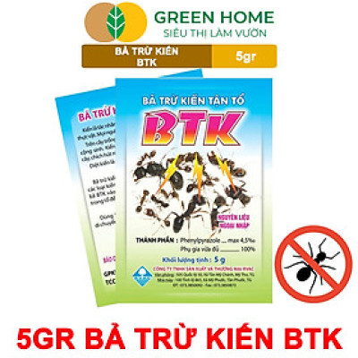 Thuốc Diệt Kiến Tận Ổ Greenhome, BTK, Gói 5gr, Hiệu Quả Cao, Dễ Sử Dụng, Tác Dụng Lâu Dài, Diệt Các Loại Kiến