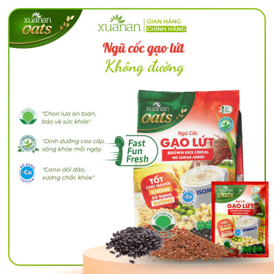Combo 11 Túi Ngũ Cốc Gạo Lứt No Sugar Xuân An [đường ăn kiêng] 400G {25g*16 gói}(Tặng Kèm 11 Túi Yến Mạch 150G)