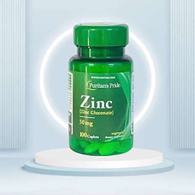 Viên uống bổ sung kẽm Puritan’s Pride Zinc Gluconate 50mg - 100 viên- Tăng cường miễn dịch, nội điuạ Mỹ