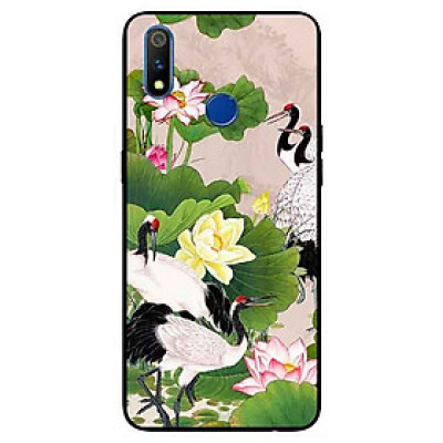 Ốp lưng in cho Realme 3 Mẫu Sen Và Hạc