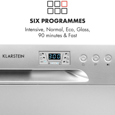 Máy rửa bát Mini di động Klarstein Amazonia 8 màu bạc - hàng chính hãng