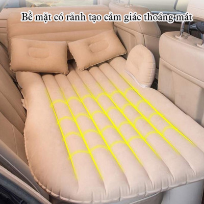 Đệm giường hơi xe ô tô loại tốt - đệm hơi ghế sau ô tô vải nhung dùng cho ô tô bán tải ô tô 5 chỗ, ô tô 7 chỗ