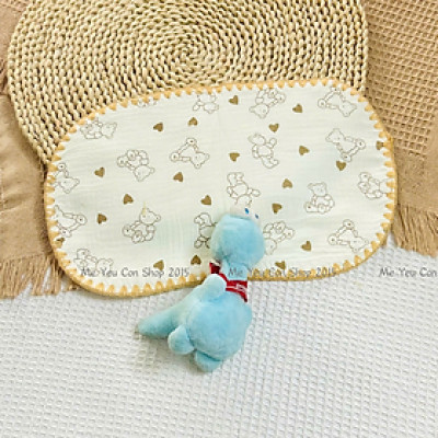 Gối Phẳng Lót Đầu 10 Lớp Xô Muslin Mềm, Thấm Hút Mồ Hôi Cho Bé Sơ Sinh