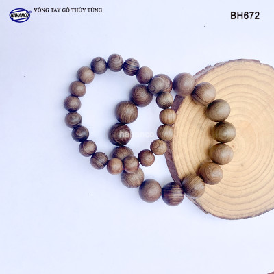 Vòng tay gỗ Thuỷ Tùng Thơm nức (BH672) Đắc Tài – Đắc Lộc – Đắc Bình An - May Mắn/ Vân gỗ đẹp - Bracelet of HAHANCO