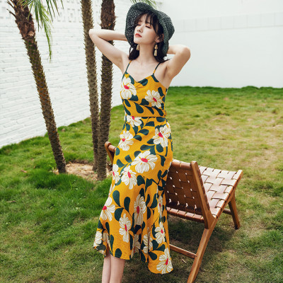 Đầm maxi 2 dây xinh xắn, lưng dây đan sexy quyến rũ, dáng dài ngang bắp chân, phom đẹp dễ mặc, váy đi biển, du lịch | MX036