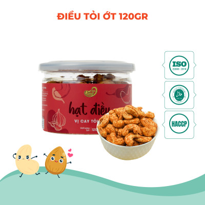 [Hạt Điều Tẩm Vị] Hạt Điều Tẩm Vị Cay Tỏi Ớt, Hạt Điều Tỏi Ớt, Hạt Điều Rang Vị Tỏi Ớt, Hạt Điều Acồ Size A++, Hạt Điều Xuất Khẩu - Hũ Nắp Nhôm 120g - Thương Hiệu FAMINUTS