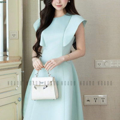 Đầm xanh mint cánh tiên NGADO , đầm dự tiệc , đầm xuống phố