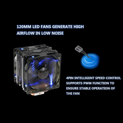 Quạt tản nhiệt PCCOOLER 5 Heatpipes CPU 4pin 