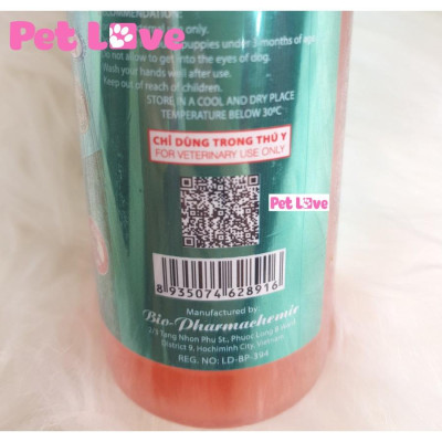 Sữa tắm trị ghẻ, nấm da, ve rận, mượt lông chó Bio Skin (230ml)