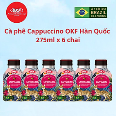 Cà phê Cappuccino OKF Hàn Quốc 275ML x 6 chai Brazil Arabica Beans