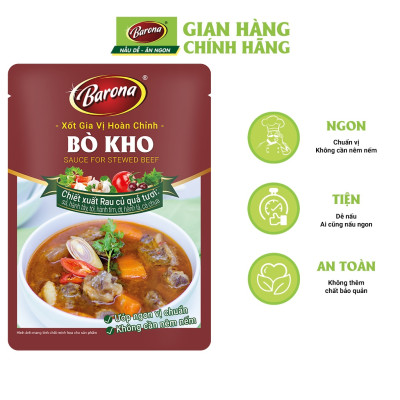 Combo 1 hộp (20 gói) xốt gia vị hoàn chỉnh Barona 80g 