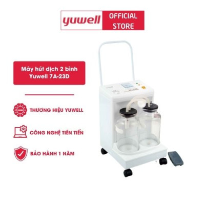 Máy Hút Dịch 2 Bình Công Suất Lớn YUWELL 7A-23D(20L) - Nhập Khẩu Chính Hãng - Bảo Hành 1 Năm