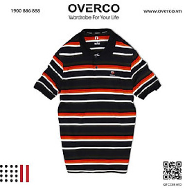Áo Polo Nam OVERCO Sọc Ngang Sọc Đen Cam Thời Trang Cao Cấp 