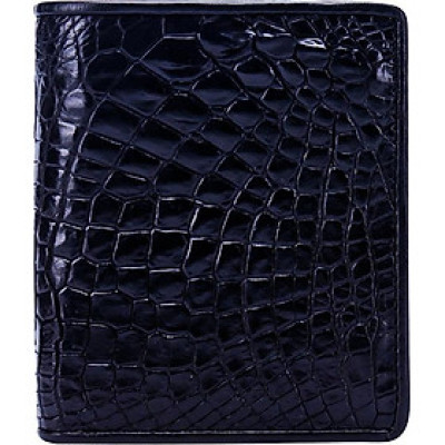 Ví Nam Da Cá Sấu Kiểu Đứng Huy Hoàng HT2228 (12.5 x 10 cm) - Đen