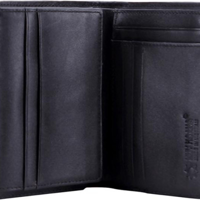 Ví Nam Da Cá Sấu Gai Lưng Kiểu Đứng Huy Hoàng HT2256 (12.5 x 10 cm) - Đen