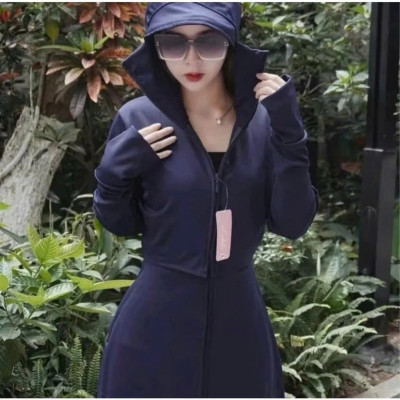 Áo khoác chống nắng nữ toàn thân 2 lớp cao cấp mũ trùm đầu tay xỏ ngón UPF50+ Size XL 53-66kg Vải Umi Cotton Co Dãn 4 Chiều Dày Dặn Làm Mát | Thời Trang | Đa Dụng 