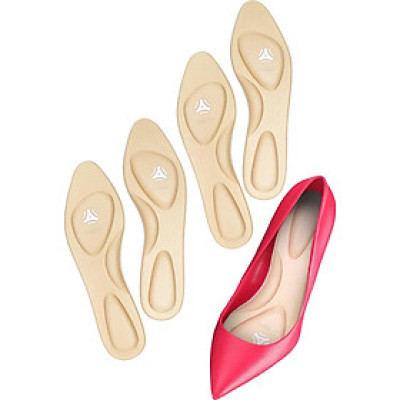 2 cặp Lót giày cao gót mũi nhọn 4D có gờ giảm sốc đệm êm nguyên bàn chân - buybox - BBPK65-2