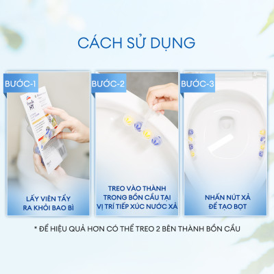 Viên Tẩy Bồn Cầu Fresh HY 350 Lần Xả, Làm Sạch Khuẩn & Ngăn Ngừa Mảng Bám, Khử Mùi Và Lưu Hương Thơm Mát (2 Vỉ Treo)