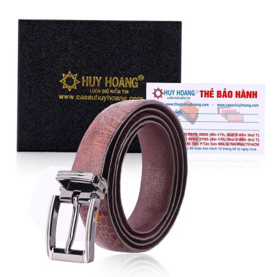 HP5411-12-15-16 - Dây thắt lưng nữ da đà điểu Huy Hoàng 2,5P trơn màu đen, nâu đất, nâu đỏ, vàng