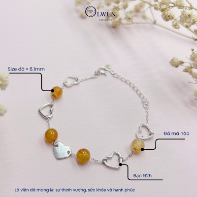 Lắc Tay Bạc Nữ S925 Gắn Đá Mã Não BAC_B03