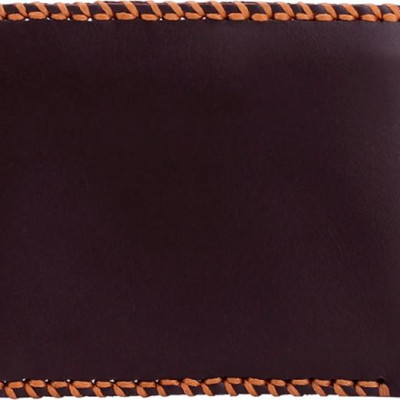 Ví nam da bò Huy Hoàng đan viền màu nâu HT2136