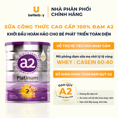 Combo 2 Lon Sữa a2 Milk a2 Platinum Premium Toddler Milk Drink Đủ Số Lon 900g
