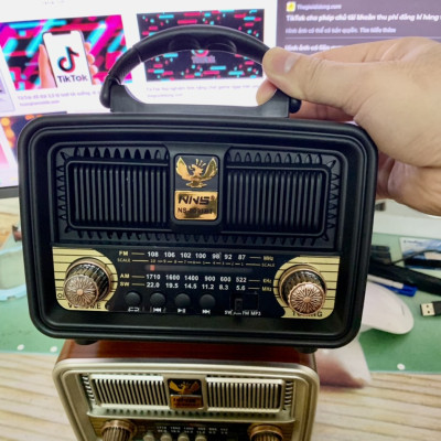 Đài radio NNS-8091BT có bluetooth FM-AM/FM/SW hình thức cổ điển sang trọng,loa to ,tích hợp pin sạc-Hàng Chính Hãng