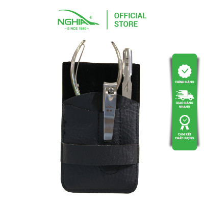Bộ Quà Tặng (Kềm Da-Bấm Móng-Sủi Da) Thép Không Gỉ Cao Cấp KỀM NGHĨA GS.14 PT