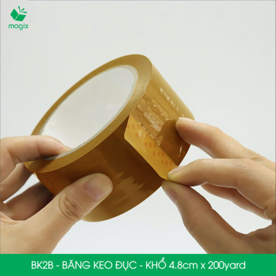BK2B - 6 cuộn băng keo đục khổ 4.8cm x 200yard - Băng dính đóng hàng, băng keo khổ lớn