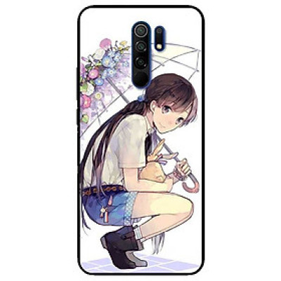 Ốp lưng dành cho Xiaomi Redmi 9 mẫu Cô Gái Ngồi Cầm Dù