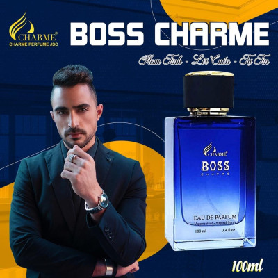 Nước hoa nam cao cấp, Charme Boss, nước hoa phương đông, hương thơm mạnh mẽ, lưu hương lâu, dành cho nam, 100ml