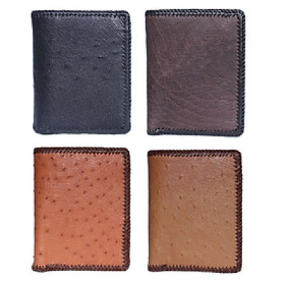 HJ2459-60-61-62 - Ví nam Huy Hoàng da đà điểu da bụng kiểu đứng đan viên màu đen, nâu đất, nâu đỏ, vàng bò