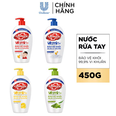 Nước rửa tay Lifebuoy Bảo vệ khỏi vi khuẩn 450gr - Bảo Vệ Vượt Trội 10