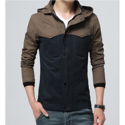 ÁO KHOÁC KAKI NAM 2 LỚP CÓ NÓN -ĐEN