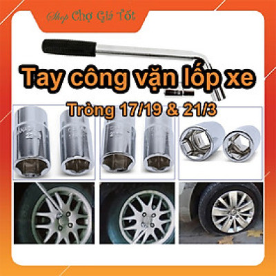 Bộ tay công vặn ốc tháo lốp ô tô xe máy Ldexin (Tròng 2 đầu 17/19 và 21/23)-Loại tốt