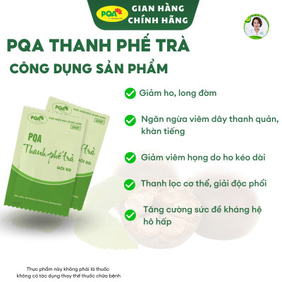 Thanh Phế Trà PQA Hỗ Trợ Giảm Ho, Đờm Và Đau Rát Họng Dùng Cho Người Bị Ho Do Thay Đổi Thời Tiết Hộp 25 Gói