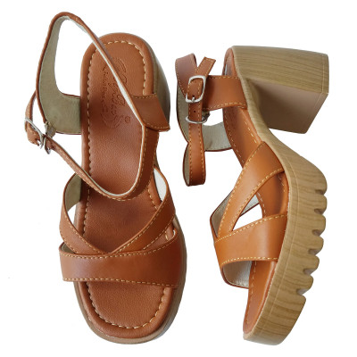 Giày Sandal BIGGBEN Da Bò Thật Cao 6 Phân SDCG117