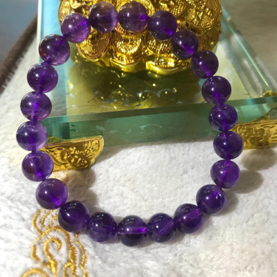 CHIẾC VÒNG MÀU TÍM THỦY CHUNG 8LY ĐÁ THẠCH ANH TÍM ĐẬM HÀNG ĐẸP THIÊN NHIÊN MẠNG HỎA MẠNG THỔ